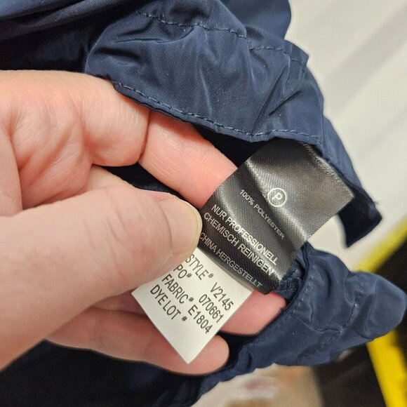 Carolina Belle Montreal Navy Blue Hooded Raincoat Womens M Drawstring Hem Long - Picture 7 of 10